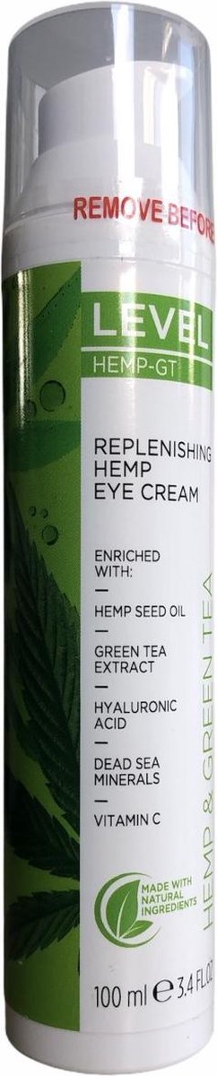 Level - Dead Sea Minerals Hemp & Green Tea - Replenishing Hemp Eye Cream 100 ml (Dode Zee Mineralen Hennep & Groene Thee - Anti-Age Hennep Oog Crème)