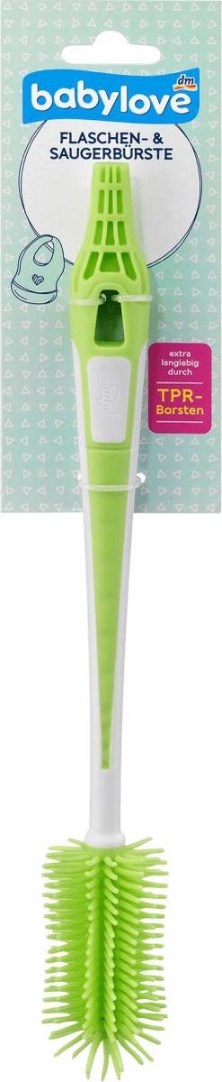 babylove Flessen- en speenborstel - Melkflesreiniger Baby 2 in 1 - groen