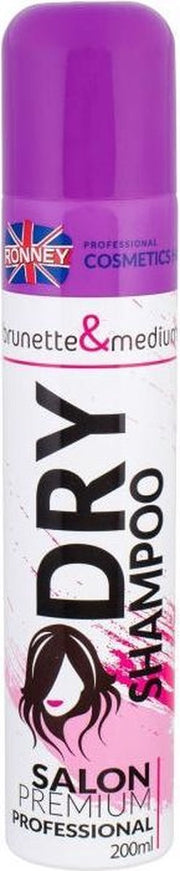 Ronney Dry Shampoo brunette & medium 200 ml - Droogshampoo vrouwen - Voor Alle haartypes