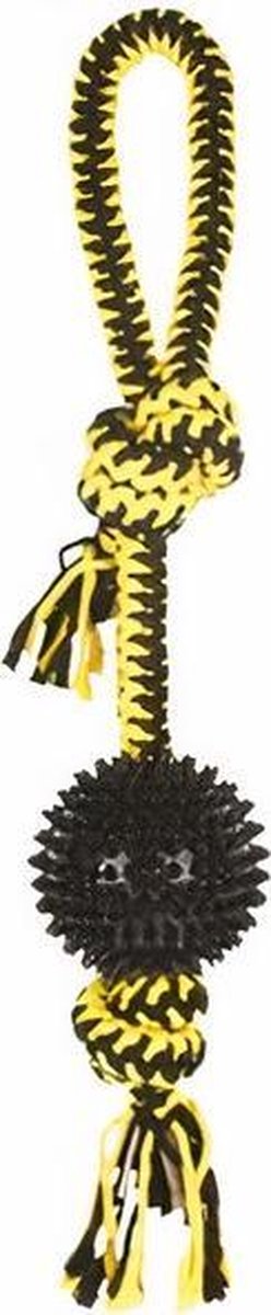 M-pets Hondentrektouw Twist Prickly Bal 42 Cm Katoen Geel