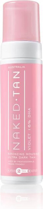 Naked Tan Bronzing Mousse Ultra Dark Tan 180ml & Application Mitt - Vegan - 16% DHA
