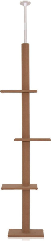 Krabpaal in hoogte verstelbaar - Kattenkrabpaal - Krabpaal voor katten - Kattenspeeltjes - Katten - Bruin - 43L x 27B x 228-260H cm