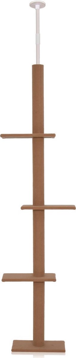 Krabpaal in hoogte verstelbaar - Kattenkrabpaal - Krabpaal voor katten - Kattenspeeltjes - Katten - Bruin - 43L x 27B x 228-260H cm