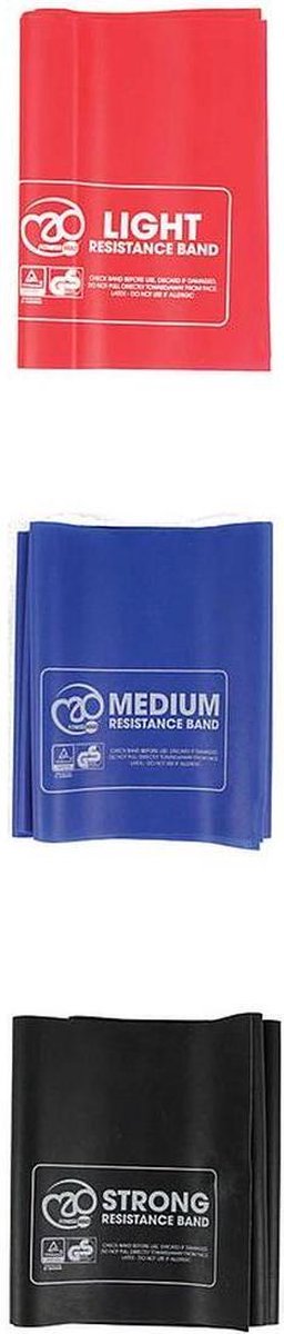 Fitness Mad - Weerstandsbanden 3 set - light medium strong - Latex - Multi