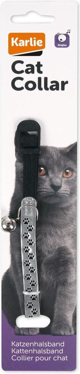 Cat collar paw grey 30cm 10mm