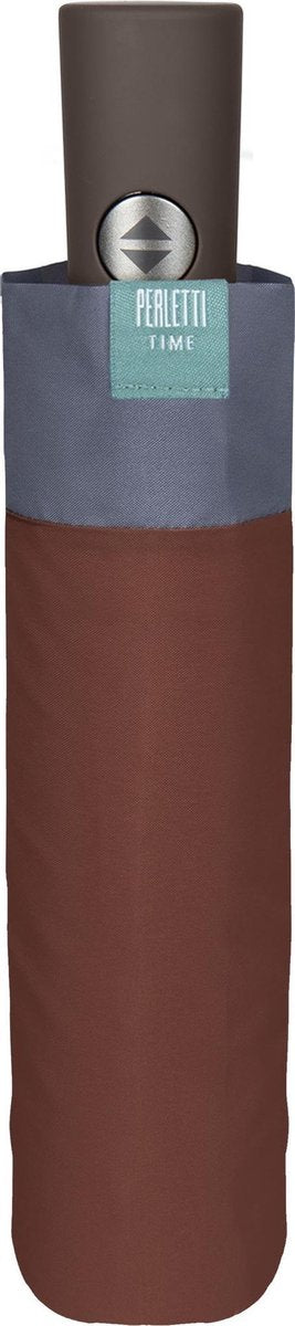 Perletti Mini-paraplu Open&close Dames 98 Cm Microvezel Bruin