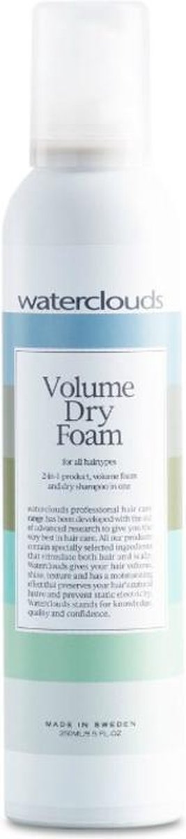 Waterclouds Volume Dry Foam 250ml - Droogshampoo vrouwen - Voor Beschadigd haar/Dik haar/Dof haar/Normaal haar/Pluizig haar