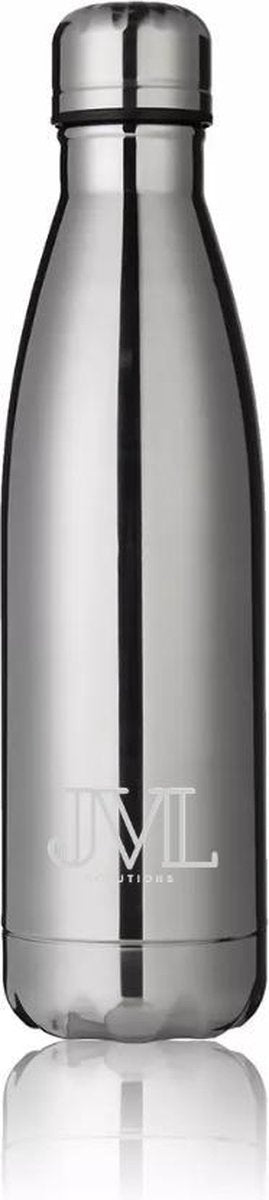 JML Thermosfles - 500ml - Zilver - Design - Luxe - Sport Thermos Beker Kan - Water Koel Isoleer Warmhoud Fles - Geïsoleerde Bidon - Auto - Fitness - Outdoor - Hardlopen - Volwassenen - BPA Vrij - Dubbelwandig - Steel - Staal - Drinkfles - Silver