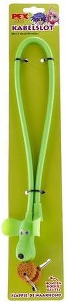Pexkids kabelslot groen flappie de waakhond silicone
