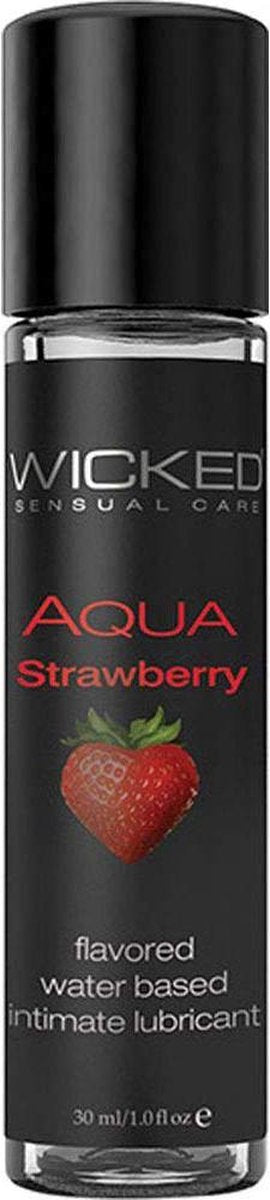 Wicked - Aqua glijmiddel aardbeien smaak 30 ml  - 30ml