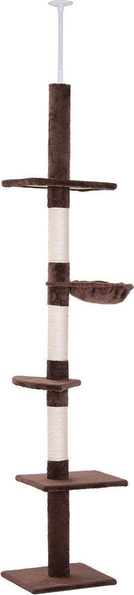 Nancy's Blackfoot Krabpaal - Hoogte Verstelbaar - Spaanplaat - Bruin - 40 x 34 x 230 cm