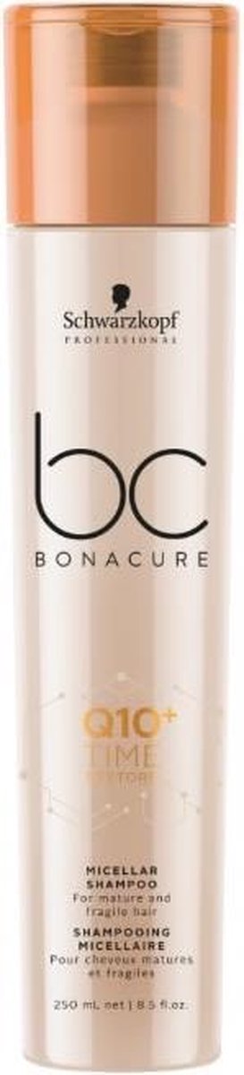 MULTIBUNDEL 2 stuks Schwarzkopf Bc Time Restore Q10 Micellar Shampoo 250ml