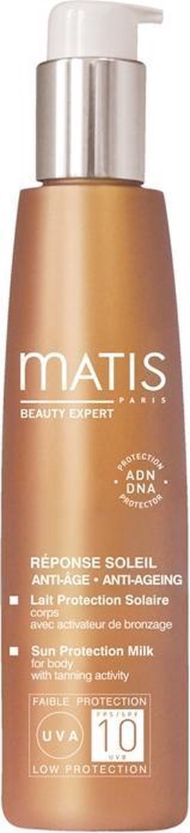 Trekt snel in en plakt niet - Matis Reponse Soleil Zonnebrand Melk SPF 10