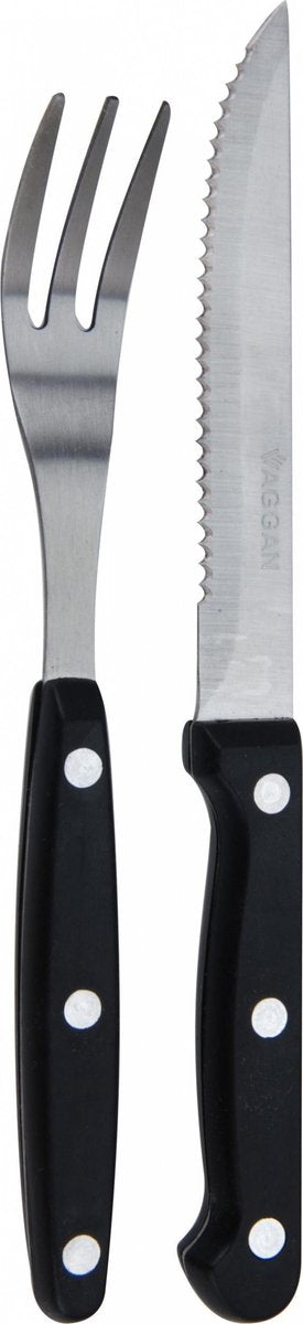 Vaggan Steakmes en Vork set 12-delig - steakmessenset