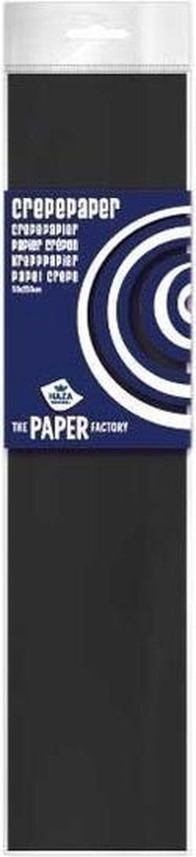 10x Crepe papier plat zwart 250 x 50 cm - Knutselen met papier - Knutselspullen