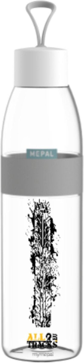 Mepal Broodtrommel medium - Drinkfles 500ml - Fruitbakje – Wit - Bandenspoor - 4x4 Offroad