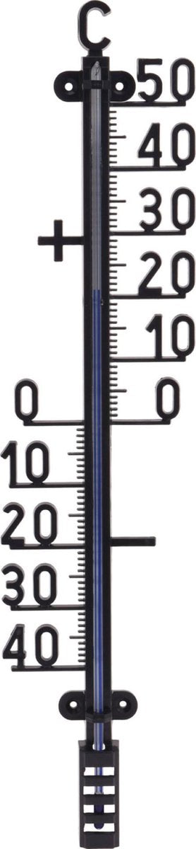 Thermometer 41x10cm zwart