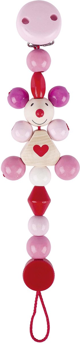 Heimess | Houten speenkoord Muis - Roze