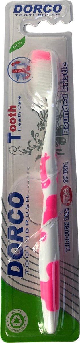Tandenborstel roze met tongreiniger - poetsen - schone tanden - fris
