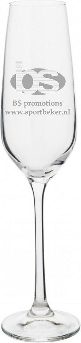 6 stuks Champagneglazen incl. graveren