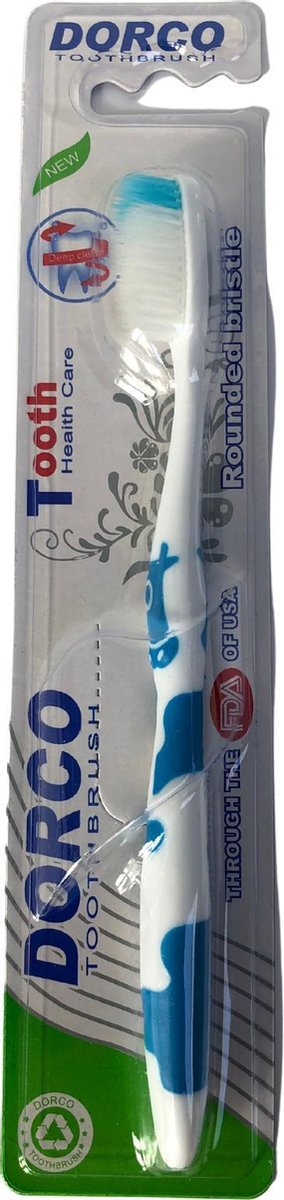 Tandenborstel blauw met tongreiniger - poetsen - schone tanden - fris