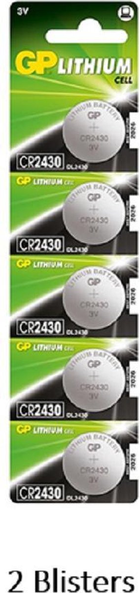 10 stuks (2 blisters a 5 stuks) GP Lithium CR2430 3V