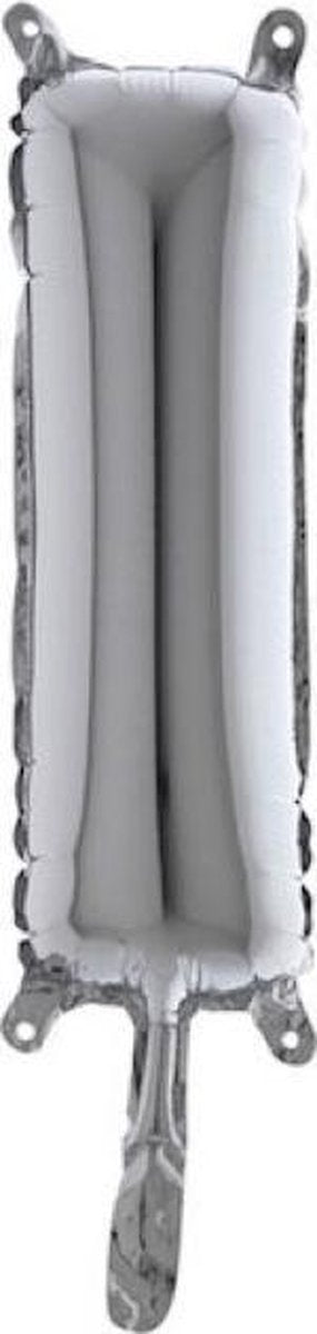 Folieballon - letter I - zilver - Grabo Balloon - 35cm