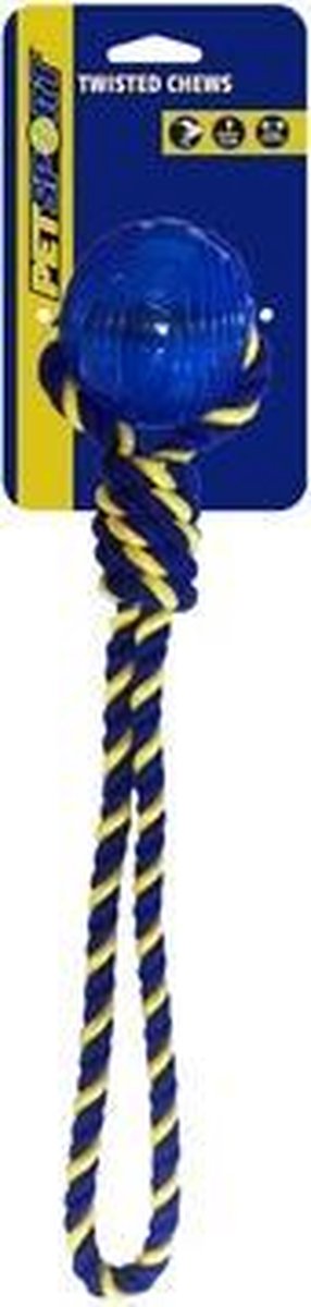 Braided Knot Tug Medium with TPR Ball 35 cm