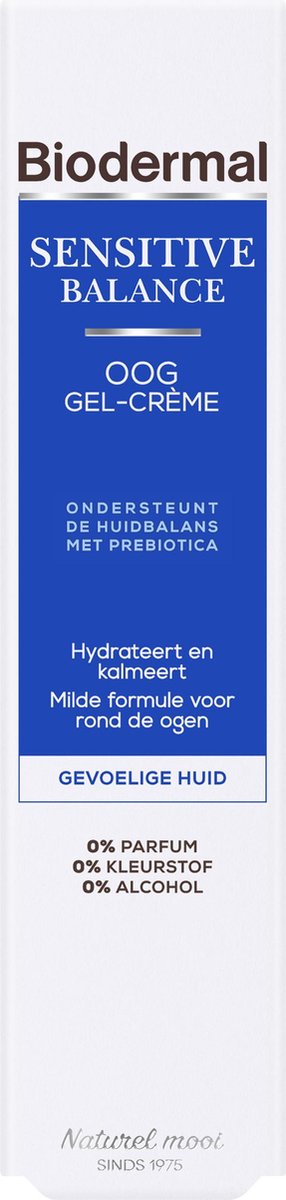 Biodermal Sensitive Balance Oog Gel-Crème - Gezichtsverzorging met hyaluronzuur - Oogcreme voor de gevoelige huid - 15 ml