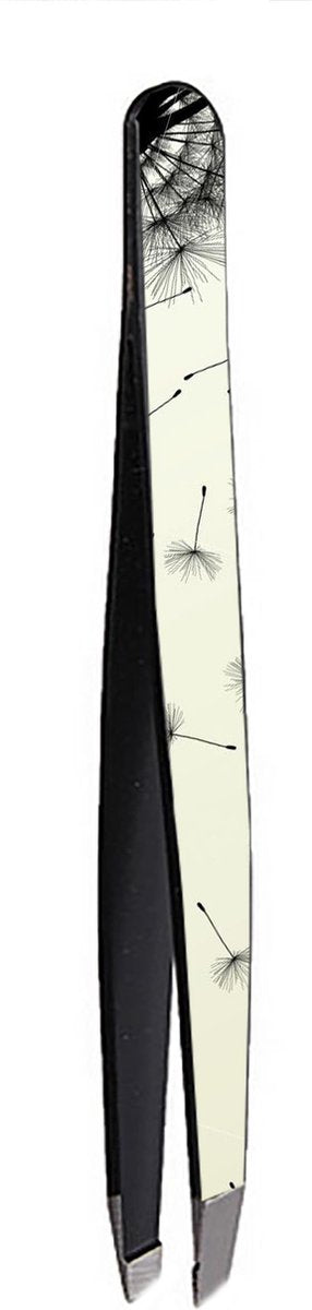 Beautytools Professional Slant Line Epileer Pincet/ Tweezer Voor Wenkbrauwen: Black Flowers - Schuine Punt - (BT-1888)