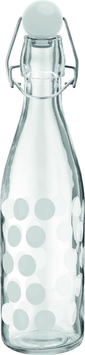 Dot Dot Waterfles - Glas - 1 l - Zwart