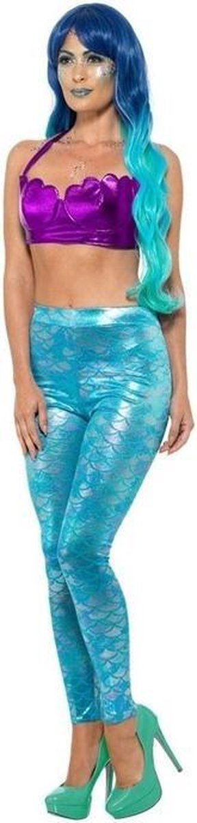 Blauwe zeemeermin legging voor dames 40-42 (M)