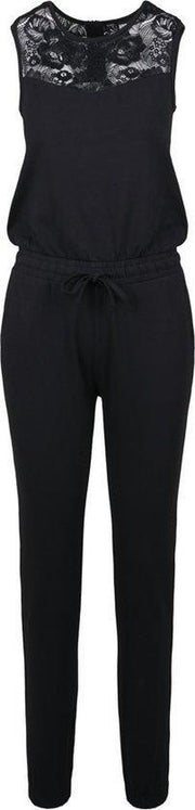 Dames Lace Block Jumpsuit zwart