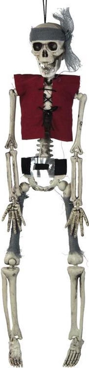 Ophang decoratie skelet Piraat 40 cm