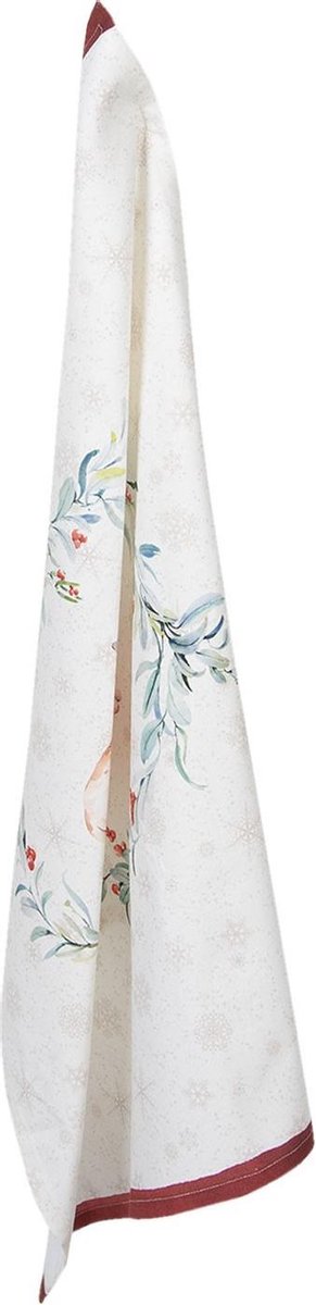 Clayre & Eef Theedoek 50*70 cm Meerkleurig Katoen hert Rechthoek Vaatdoek Keukendoek Schotelvod