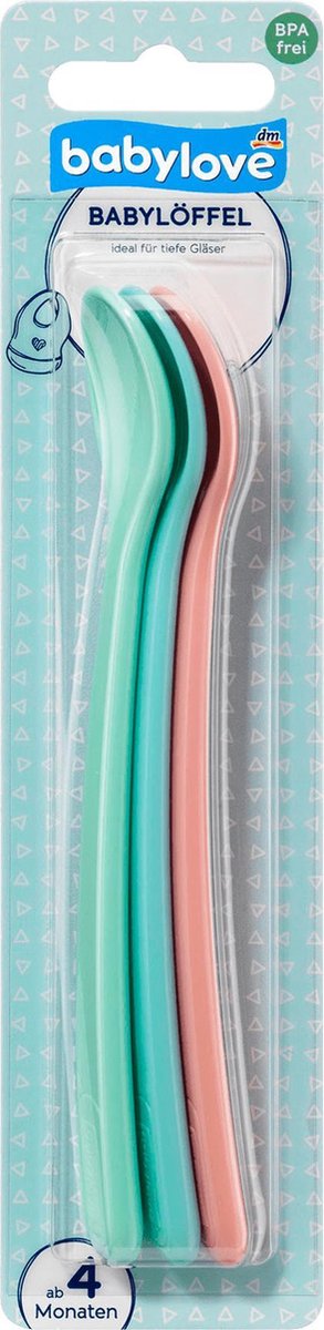 babylove Babylepel voor diepe glazen - Babylepel  -  voedingslepeltjes - lepeltjes - eetlepel - lepel  (3 stuks)