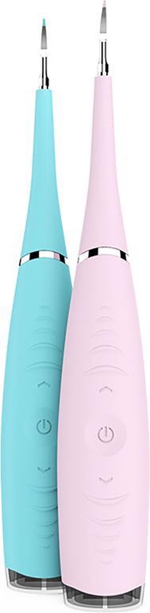 Fitopia Tandsteen Verwijderaar - Elektrisch - Handmatig Tandplak Verwijderen - Ultrasonic Tooth Cleaning - Blauw & Roze