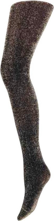 Glitter panty zwart met lurex glitters kleur: goud maat: S/M