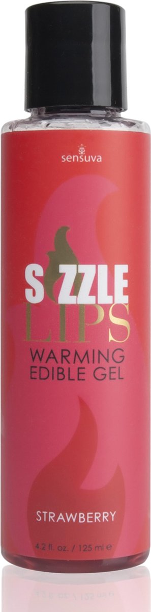 Sensuva Sizzle Lips Verwarmende Eetbare Gel Aardbei - 125 ml
