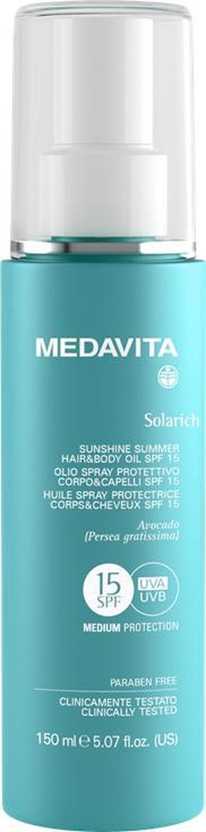 Medavita Solarich Sunshine Summer Hair & Body Oil | SPF15 | Zonnespray - Zonnebrandolie 150ml