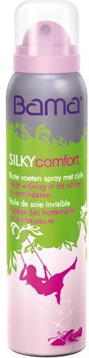 Bama 100ml Silky comfort Blote voeten spray met zijde. Helpt wrijving in de schoen te verminderen.
