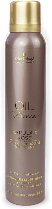 SCHWARZKOPF OIL ULTIME MARULA & ROSE LIGHT OIL IN MOUSSE TREATMENT 200ML