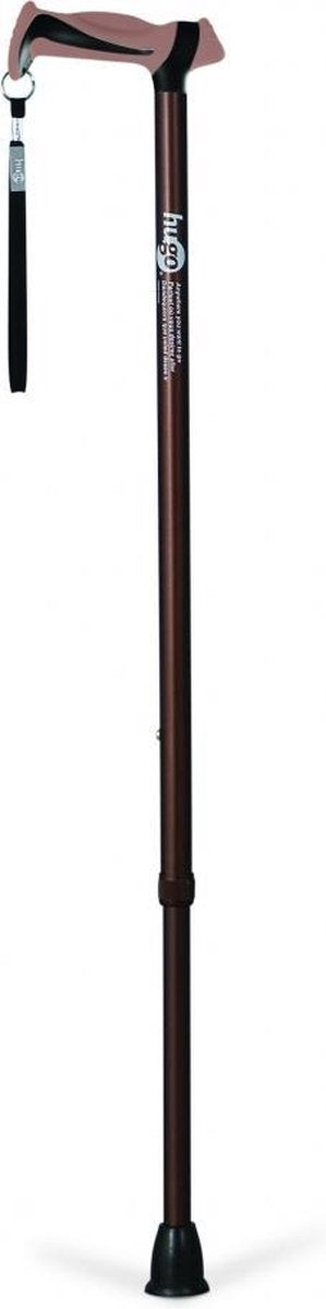 Hugo® Wandelstok met Derby handvat - bruin - hoogte instelbaar In hoogte van 71 - 96 cm