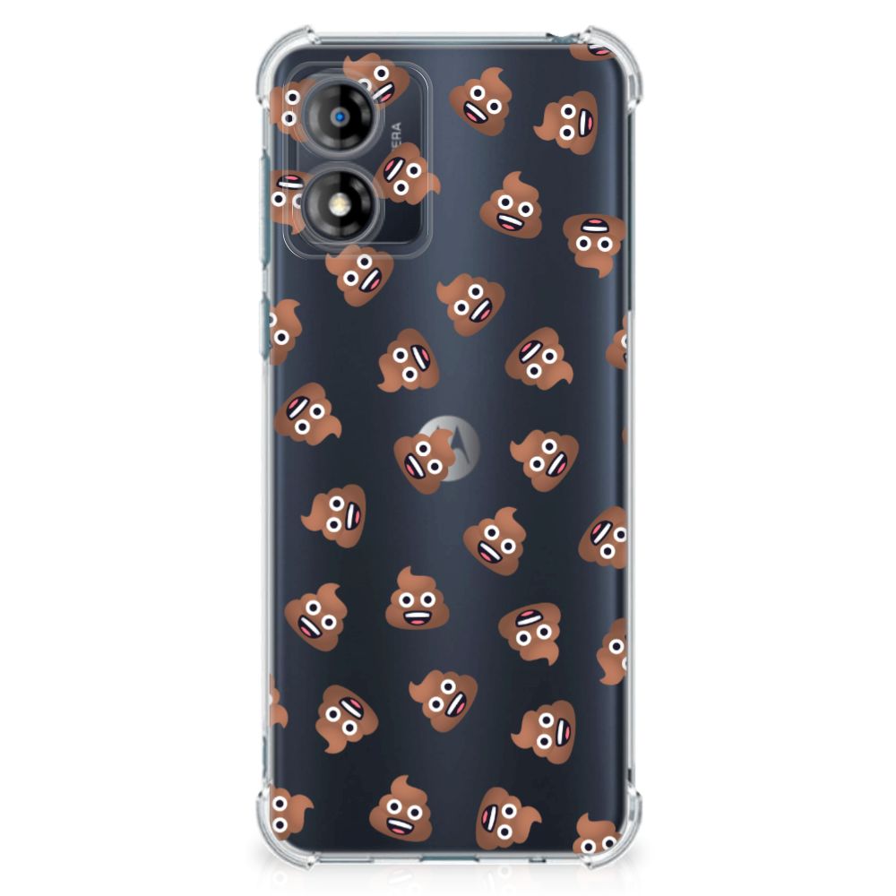 Doorzichtige Silicone Hoesje voor Motorola Moto E13 Poep Emojis