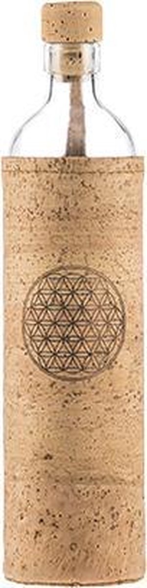 Flaska glazen waterfles Kurk Flower of Life 0
