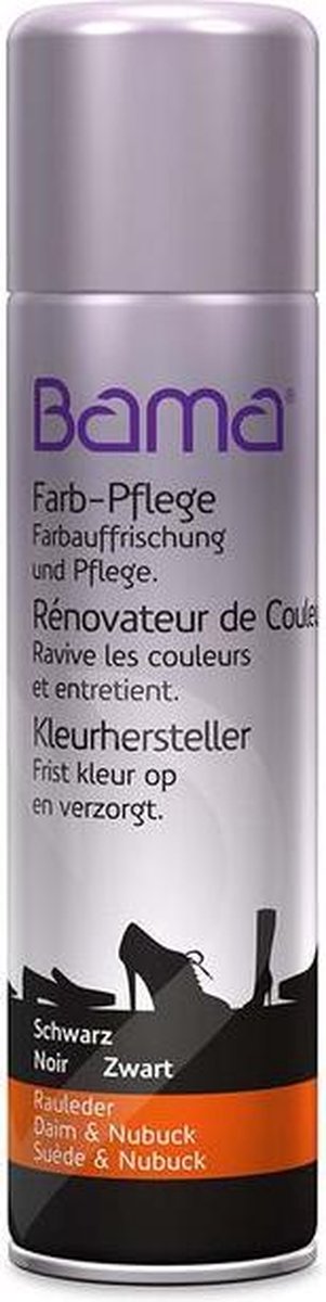 Kleurhersteller onderhoud spray voor Suede en Nubuck leer - Bama S19 - Zwart