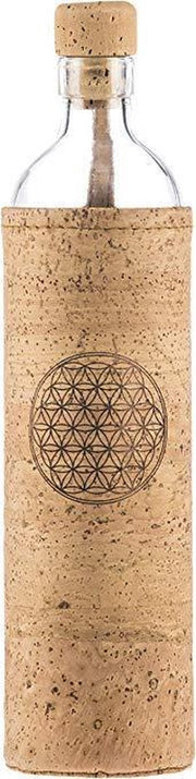 Flaska glazen waterfles Kurk Flower of Life 0