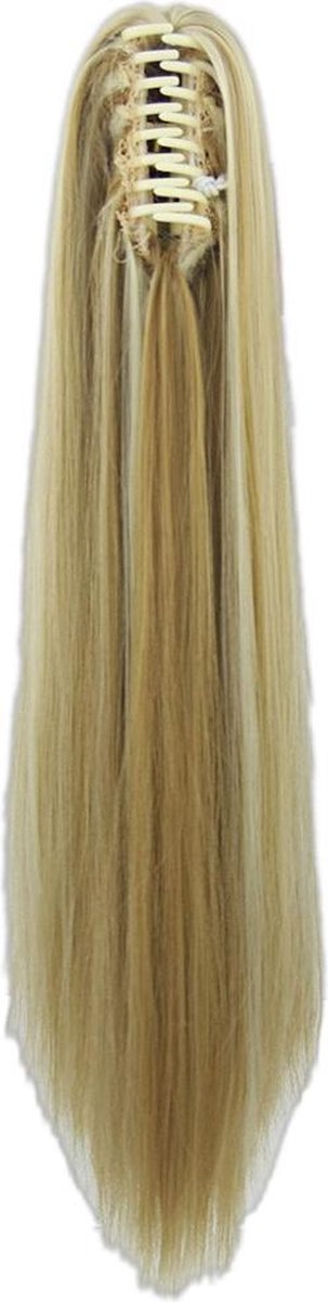 Ponytail Blond mix met klem  Echt haar Paardenstaart 35cm 100Gram