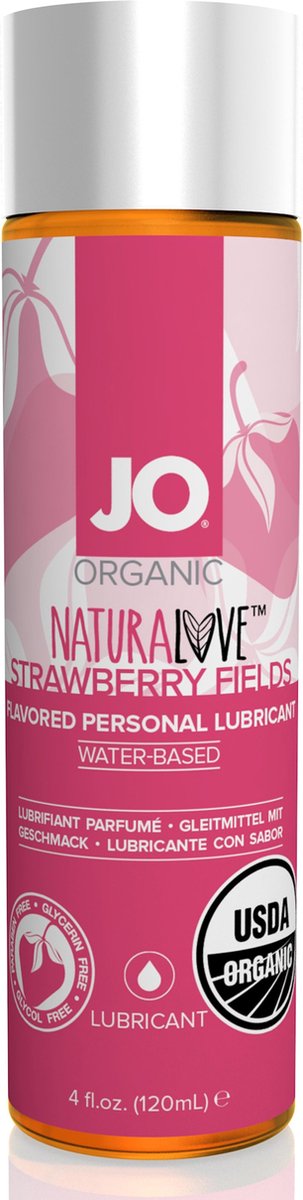 System JO Organic Naturalove Aardbei - Glijmiddel - 120ml