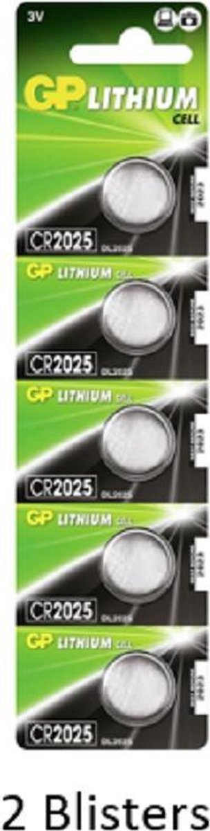 10 stuks (2 blisters a 5 stuks) GP Lithium Cell CR2025 Single-use batterij 3V